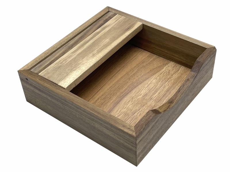Custom-made Square Acacia Wood Napkin Holder - Eco-friendly Tableware